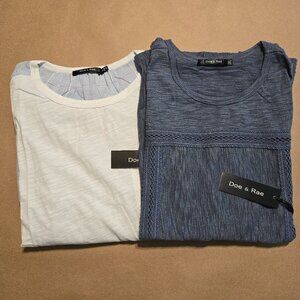Doe & Rae - Lot of 2 - Boutique Shirts - 1 Short Sleeve, 1 Sleeveless